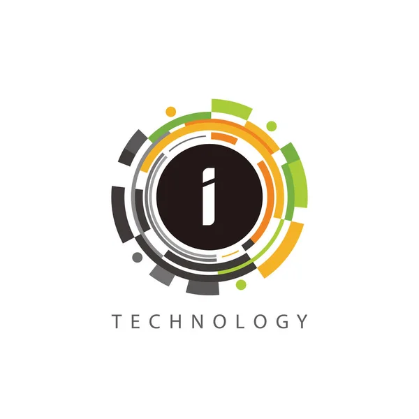 Initial Digital Pixel Logo Design — Stock Vector