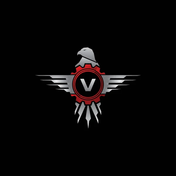 Logo Lettre Métal Eagle Parfait Pour Concept Service Automobile — Image vectorielle