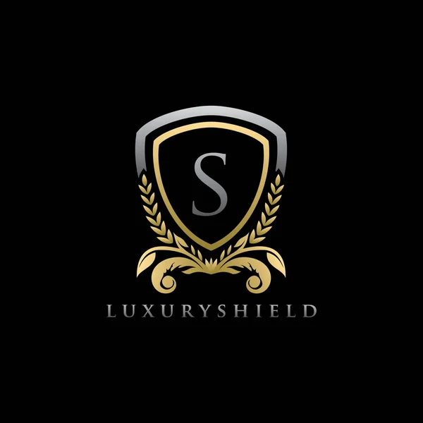 Lüks L Harfi Altın Kalkan Logosu Simgesi
