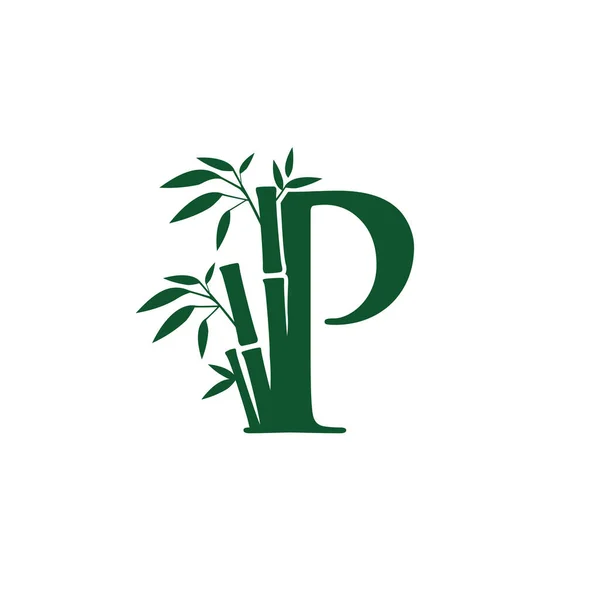 Первоначальная Икона Botanical Green Bamboo Logo — стоковый вектор