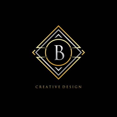 B Kare Harf Geometri Harfi Logosu