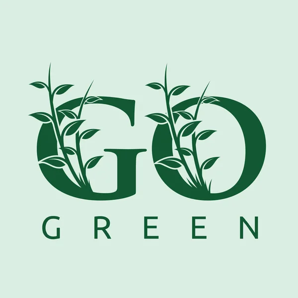Green Floral Monogram Logó Tökéletes Butik Esküvői Meghívó Étterem Hotel — Stock Vector