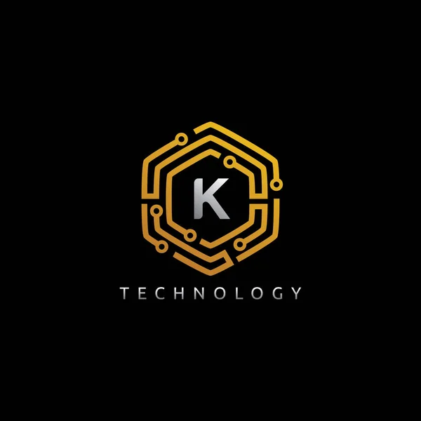 Creatieve Letter Hexagon Technology Logo Icon — Stockvector