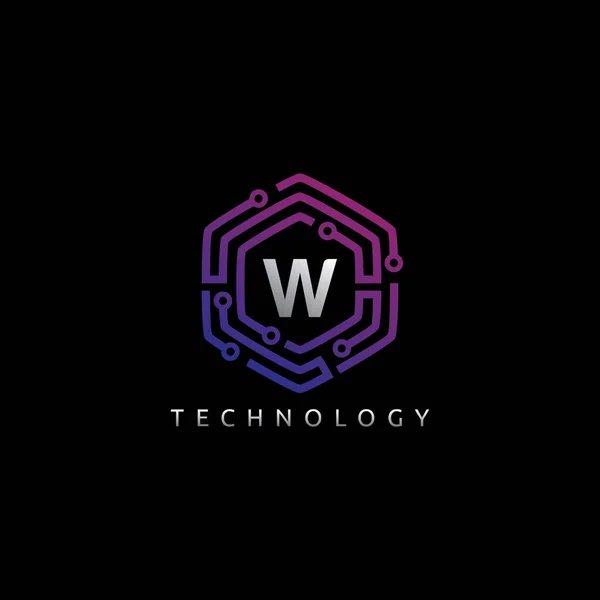 Initiële Hexagon Technology Logo — Stockvector
