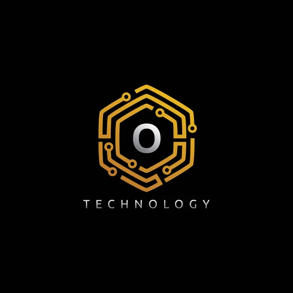 Перший Hexagon Technology Logo — стоковий вектор