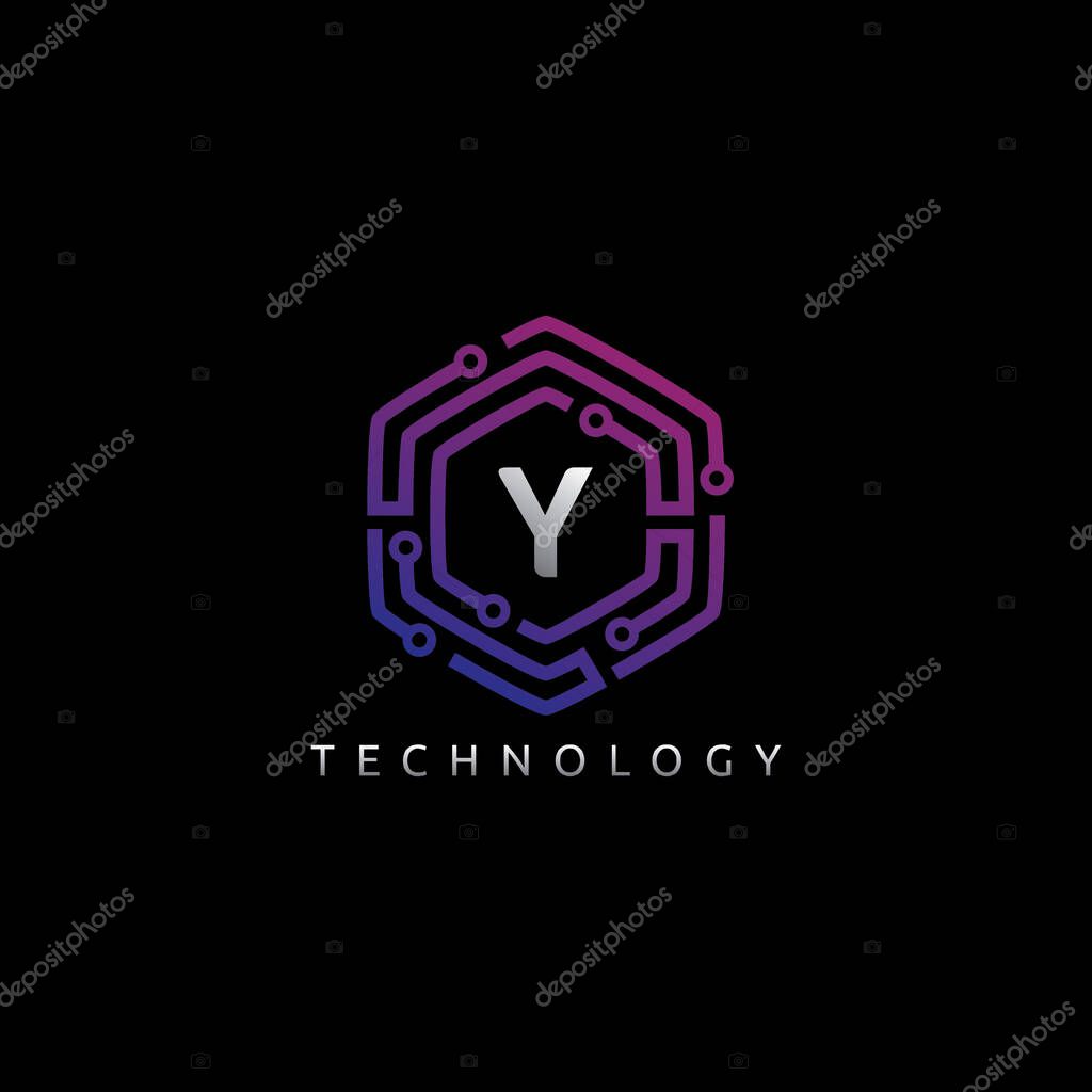 Initial Y Hexagon Technology Logo