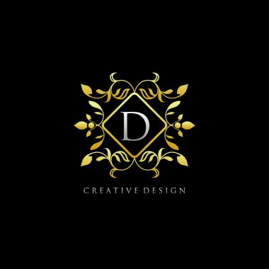 Lüks D Harf Altın Amblem Logosu Tasarımı