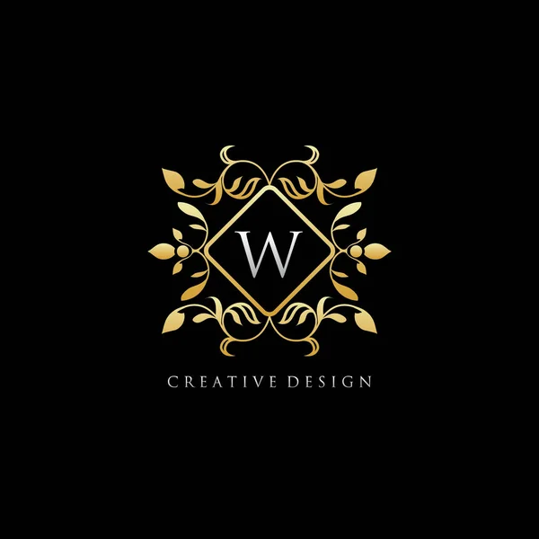 Luksusowa Litera Złoty Godło Projekt Logo — Wektor stockowy