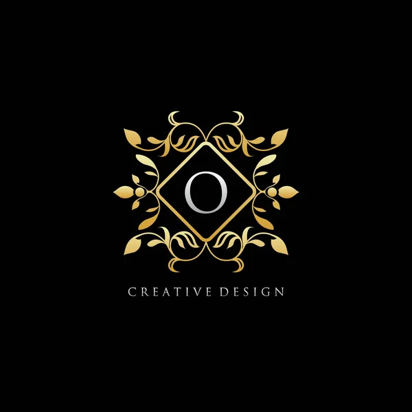 Logo Emblème Doré Luxe Lettre Design — Image vectorielle