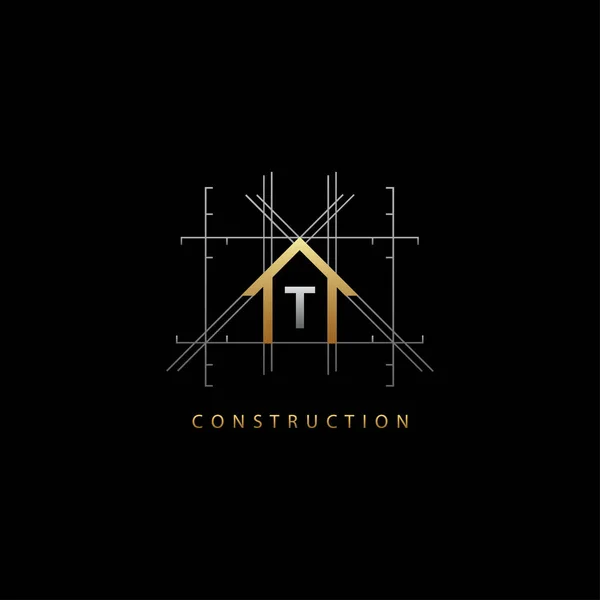 Golden House Concept T Letter Logo Tasarımı