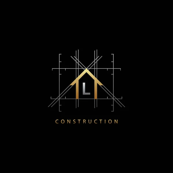 Дизайн Логотипа Golden House Concept — стоковый вектор