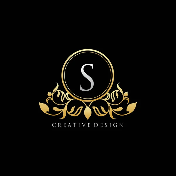 Luksusowy Boutique List Logo — Wektor stockowy