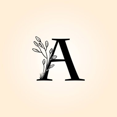 Bir Çiçek El Logo Simgesi Harfi