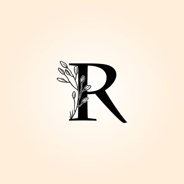 字母R花纹手绘标志图标 — 图库矢量图片