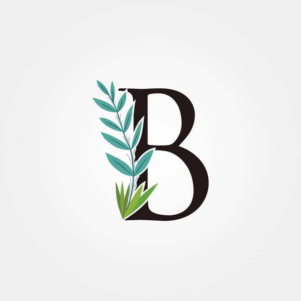 Beauté Lettre Fleurir Logo Icône — Image vectorielle