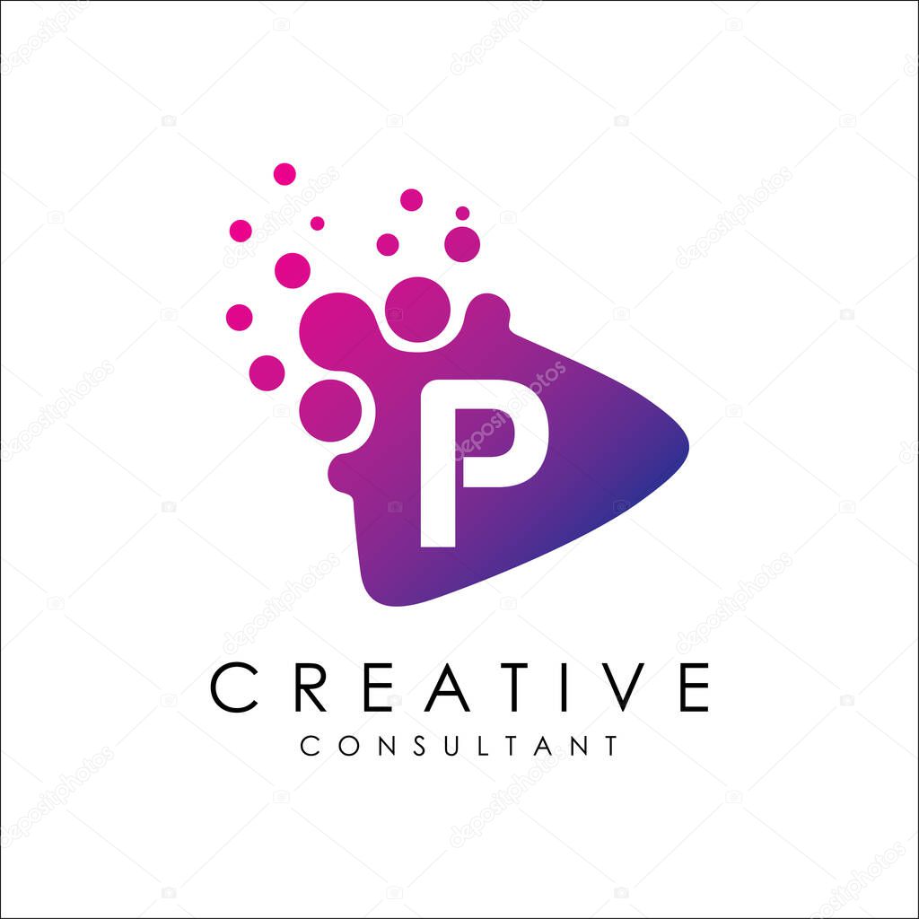 Dotted Play P Letter Logo