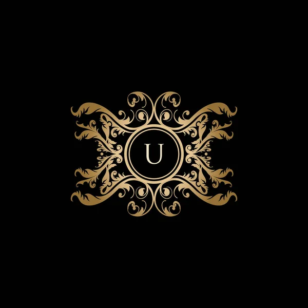 Luxo Boutique Carta Logotipo Ouro — Vetor de Stock