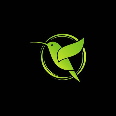 Güzel Yeşil Uğultulu Kuş Logosu Simgesi
