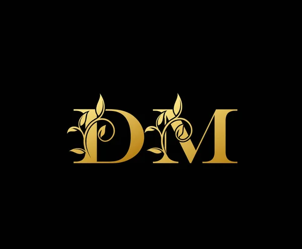 Guld Brev Logotyp Ikon Elegant Guld Bokstav Monogram Logotyp Ikon — Stock vektor