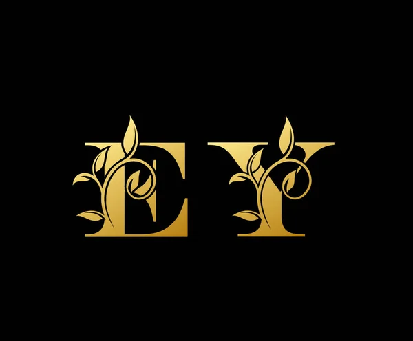 Gold Letter Logo Simgesi Şık Altın Harfli Logo Simgesi Butik — Stok Vektör