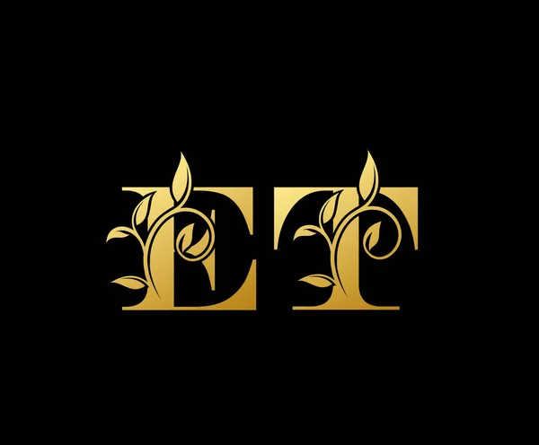 아이콘 Gold Letter Logo Icon 부티크 레스토랑 결혼식 서비스 비즈니스 — 스톡 벡터