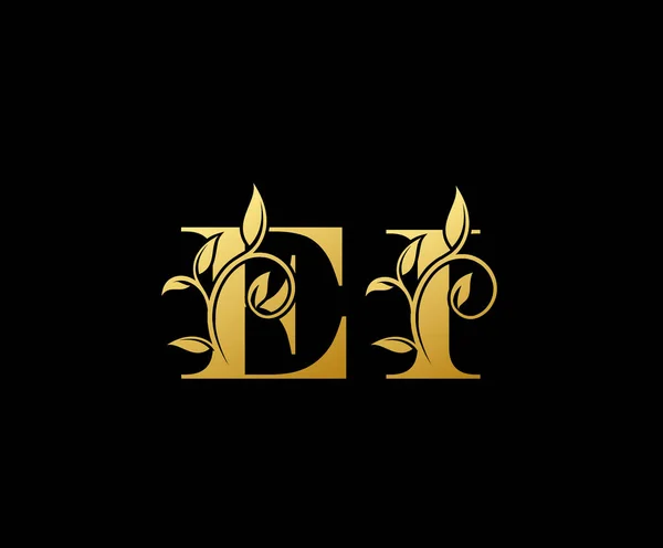 Gold Letter Logo Icon Classy Gold Letter Monogram Logo Icon — Stock Vector