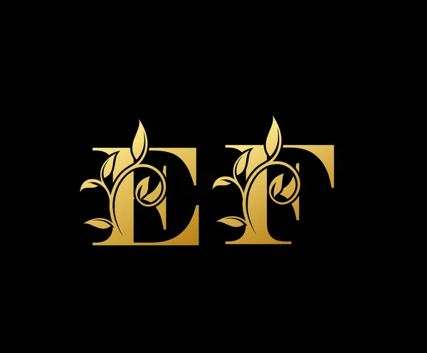 Altın Mektup Simgesi Simgesi Şık Altın Harfli Monogram Logosu Butik — Stok Vektör