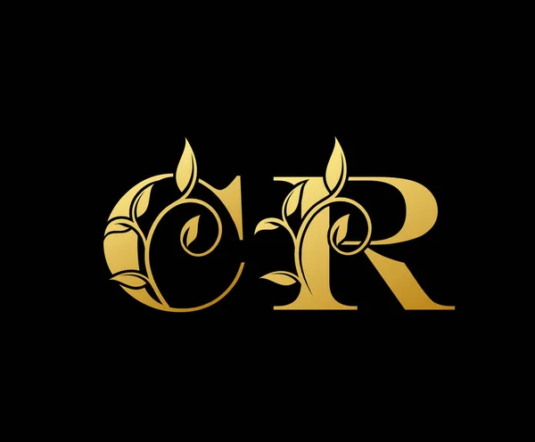 Złoty List Logo Ikona Klasą Złotą Literę Monogram Logo Ikona — Wektor stockowy