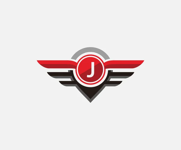Automotive Letter Logo Mit Pin Und Flügel Form Icon Design — Stockvektor