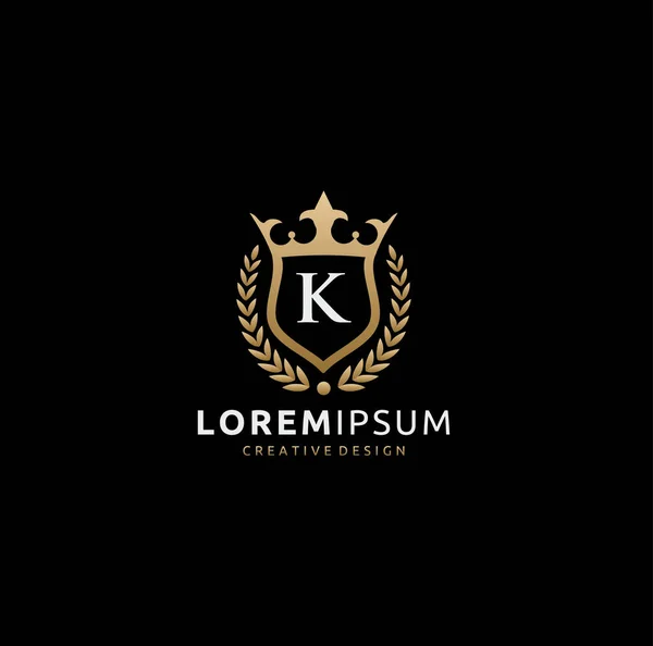 Altın Kraliyet Kralı K Harf Logosu