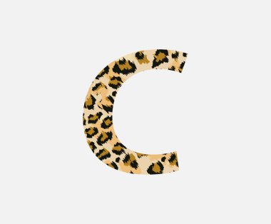 Baş harfleri C Leopar Derisi Harf Logosu