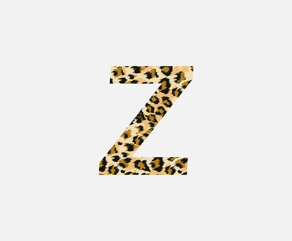 Логотип Буквы Leopard Skin Letter — стоковый вектор