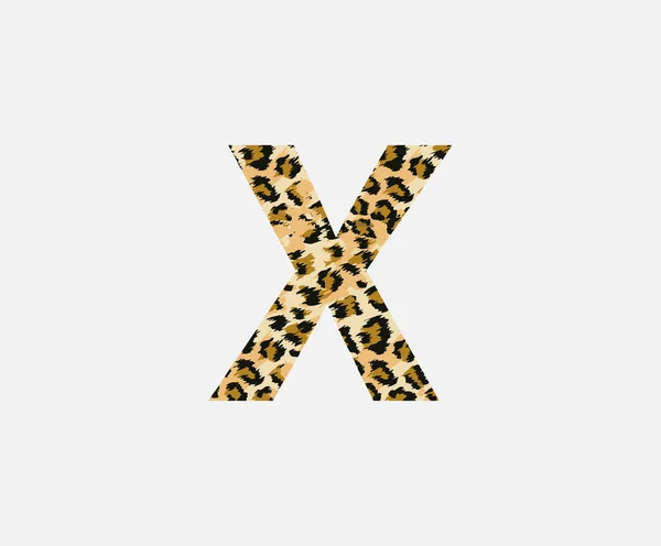 Logo Inicial Letra Piel Leopardo — Archivo Imágenes Vectoriales