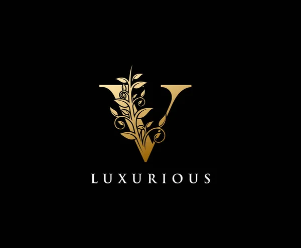 Lyx Guld Brev Logotyp — Stock vektor