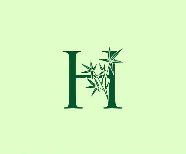 Green Bamboo Letter Logo Design — Stock Vector