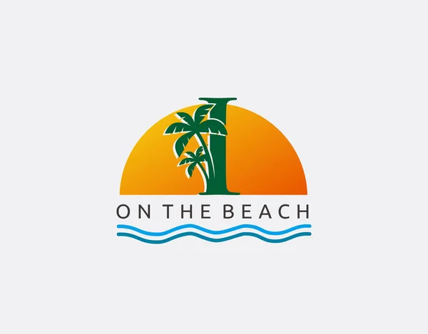 Palm Beach Carta Logo — Vetor de Stock