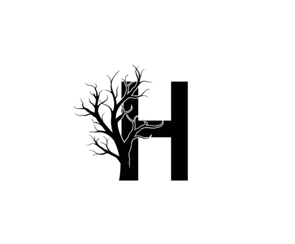 Árvore Morta Ramo Letra Logotipo —  Vetores de Stock