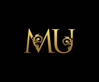 Altın Lüks MU Mektup Logosu Tasarımı 