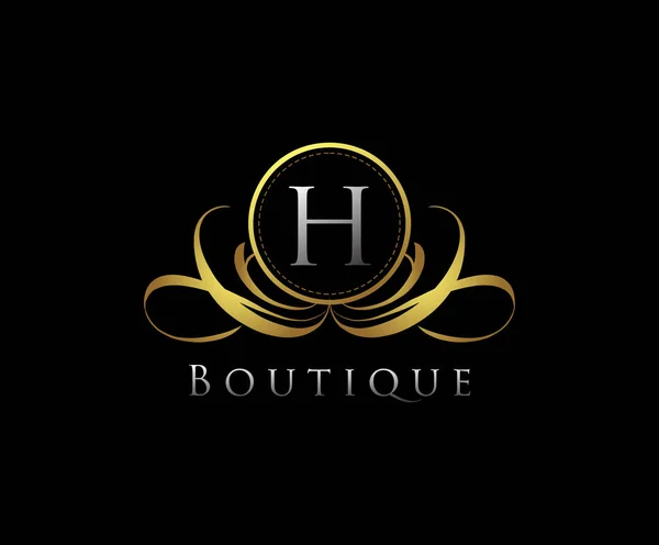 Ouro Luxo Boutique Carta Logo —  Vetores de Stock