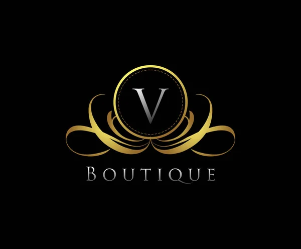 Logotipo Lujo Oro Boutique Carta — Archivo Imágenes Vectoriales