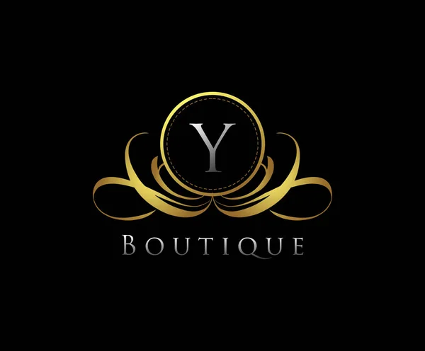Gold Luxury Boutique Lettera Logo — Vettoriale Stock