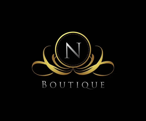 Logotipo Lujo Oro Boutique Letra — Archivo Imágenes Vectoriales