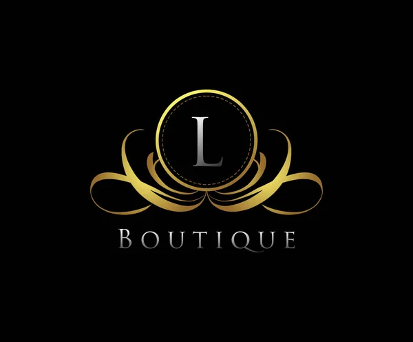 Logotipo Letra Boutique Lujo Oro — Archivo Imágenes Vectoriales