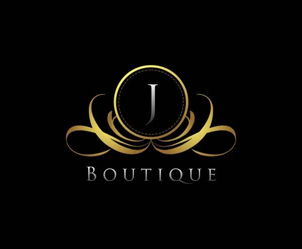 Oro Lujo Boutique Letra Logotipo — Archivo Imágenes Vectoriales