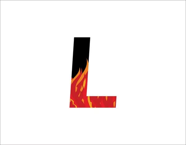 Diseño Logotipo Letra Fuego — Vector de stock