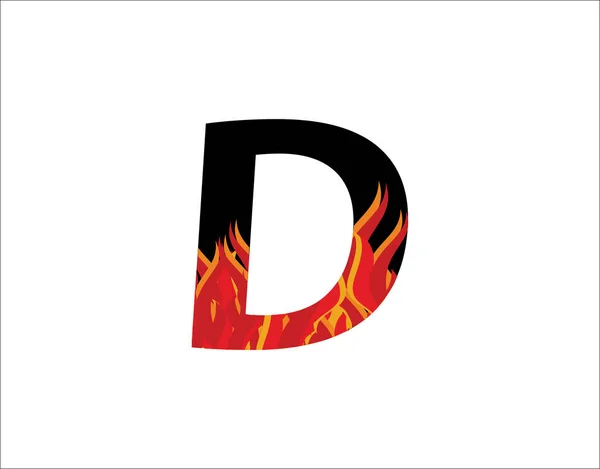 Diseño Logotipo Letra Fuego — Vector de stock