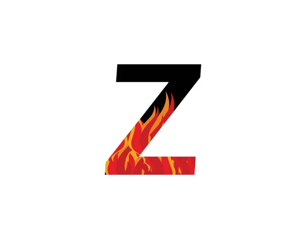Feuer Buchstabe Logo Design — Stockvektor
