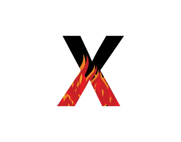 Feuer Buchstabe Logo Design — Stockvektor