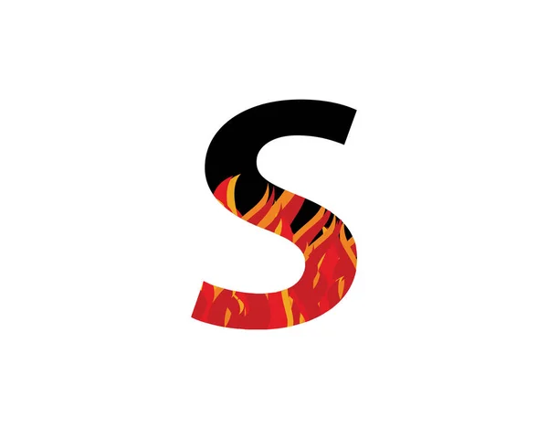 Projeto Logotipo Letra Fogo — Vetor de Stock
