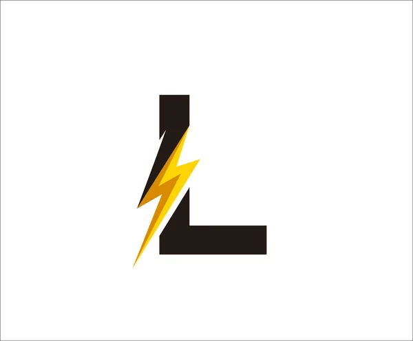 Electrical Flash Power Letra Logotipo — Archivo Imágenes Vectoriales